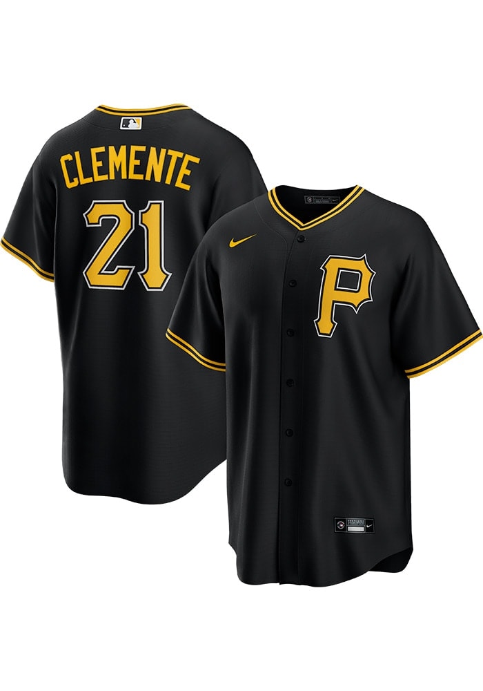 Nike Men's Roberto Clemente Pittsburgh Pirates Coop Player Replica Jersey - Black