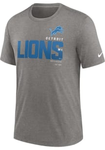 Nike Detroit Lions Grey Primetime Team Name Short Sleeve Fashion T Shirt