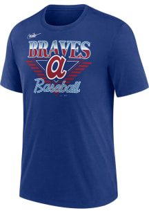 Nike Atlanta Braves Blue Cooperstown Rewind Short Sleeve Fashion T Shirt