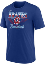 Nike Atlanta Braves Blue Cooperstown Rewind Short Sleeve Fashion T Shirt
