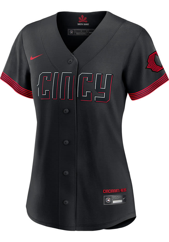 Cincinnati Reds V-Neck Jersey - Gray