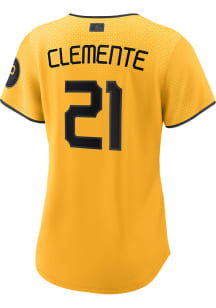 Roberto Clemente Pittsburgh Pirates Womens Replica City Connect Jersey - Gold