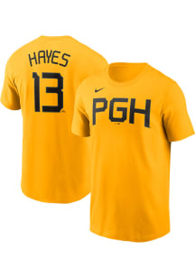 Ke'Bryan Hayes Pittsburgh Pirates Gold City Connect Short Sleeve Player T Shirt