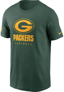 Nike Green Bay Packers Green Sideline Cotton Short Sleeve T Shirt