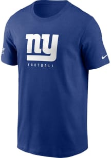 Nike New York Giants Blue Sideline Cotton Short Sleeve T Shirt