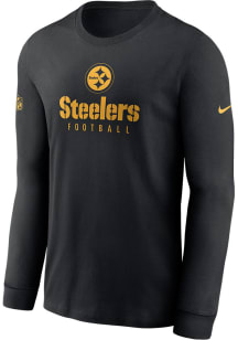 Nike Pittsburgh Steelers Black Sideline Team Issue Long Sleeve T Shirt