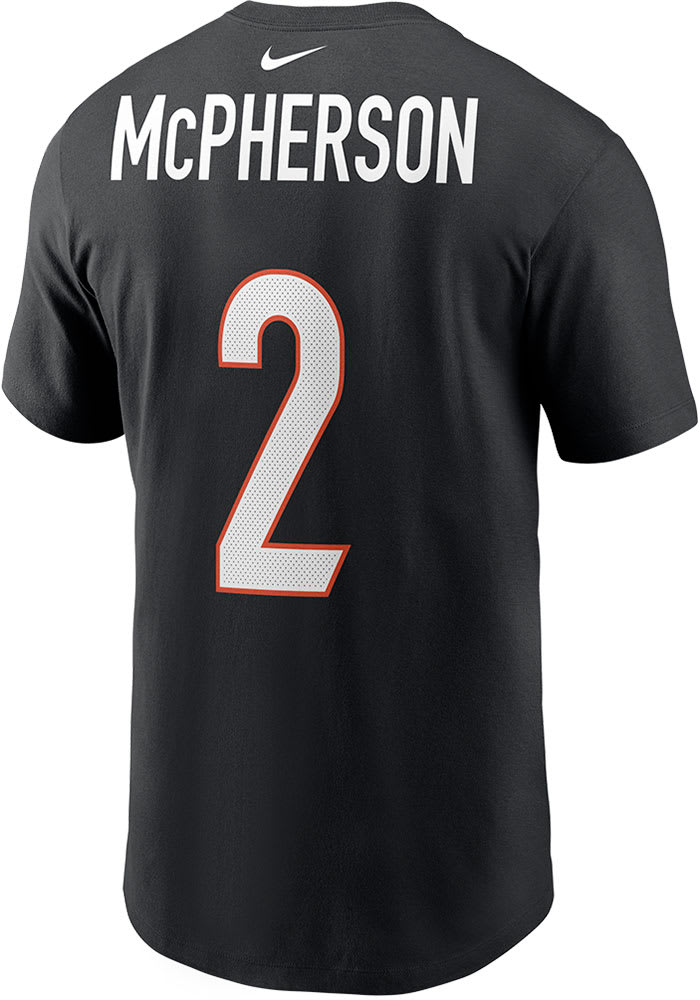 Evan McPherson Cincinnati Bengals Black Name And Number Short Sleeve Player T Shirt