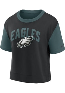 Nike Philadelphia Eagles Womens Black High Hip Short Sleeve T-Shirt