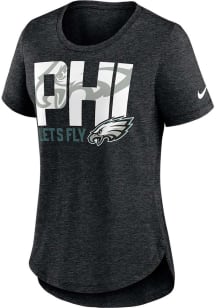 Nike Philadelphia Eagles Womens Black Primetime Short Sleeve T-Shirt