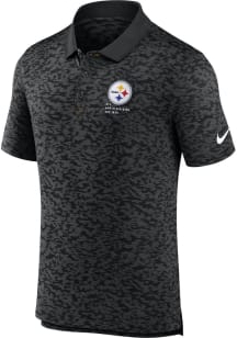 Nike Pittsburgh Steelers Mens Black SIDELINE FASHION Short Sleeve Polo