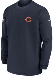 Nike Chicago Bears Mens Navy Blue SIDELINE Long Sleeve Sweatshirt