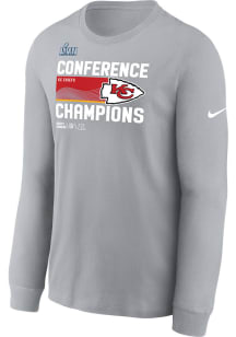 Nike Kansas City Chiefs Grey 2022 Conference Champions Long Sleeve T Shirt