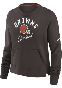 Nike Cleveland Browns Womens Brown Primetime Crew Sweatshirt