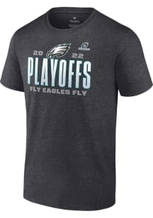 Philadelphia Eagles Grey 2022 Playoff Participant Short Sleeve T Shirt