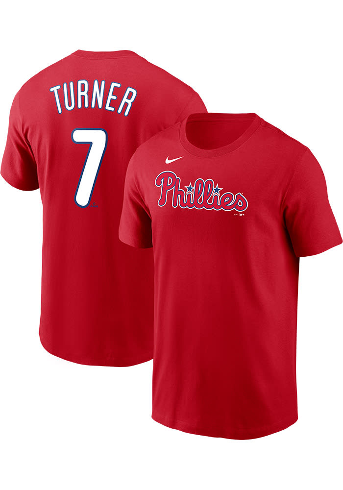 Men's Trea Turner Los Angeles Dodgers Backer Long Sleeve T-Shirt