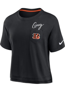 Nike Cincinnati Bengals Womens Black Pocket Short Sleeve T-Shirt