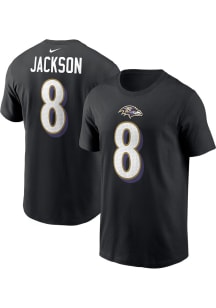 Lamar Jackson Baltimore Ravens Black Player Tee Short Sleeve Player T Shirt