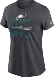 Nike Philadelphia Eagles Womens Grey 2022 Playoff Participant Short Sleeve T-Shirt