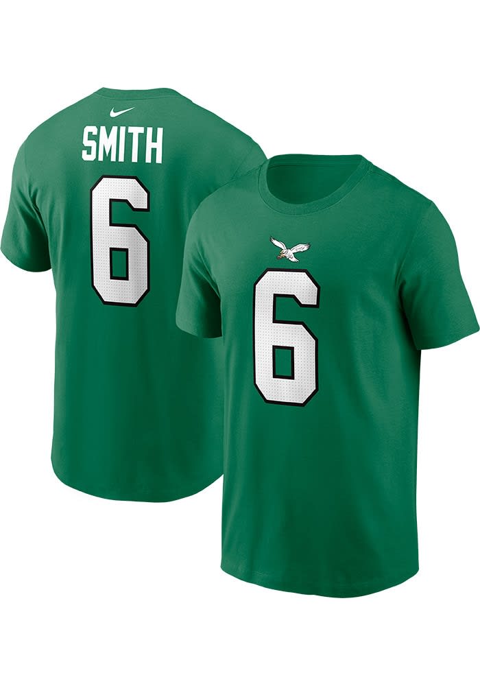 DeVonta Smith #6 Philadelphia Eagles T-Shirt Footbal Name & Number  Kelly Green