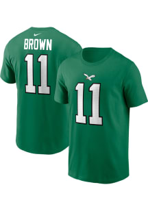 AJ Brown Philadelphia Eagles Kelly Green Name Number Short Sleeve Player T Shirt