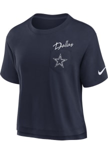 Nike Dallas Cowboys Womens Navy Blue Pocket Short Sleeve T-Shirt