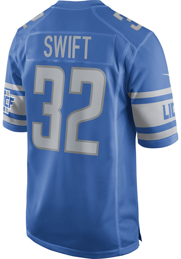 D'Andre Swift Detroit Lions HOME GAME Jersey Blue