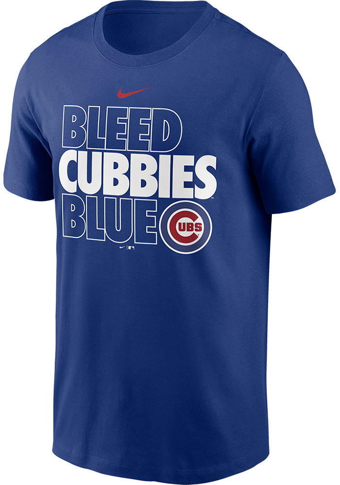 Nike Chicago Cubs Blue Wordmark Short Sleeve T Shirt