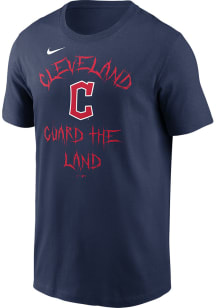 Nike Cleveland Guardians Navy Blue Local Rocker Short Sleeve T Shirt