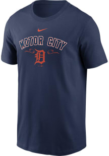 Nike Detroit Tigers Navy Blue Local Motor City Gothic Short Sleeve T Shirt