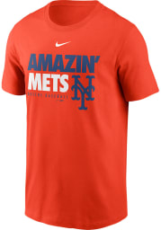 Nike New York Mets Orange Local Amazin Stack Short Sleeve T Shirt