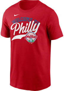 Nike Philadelphia Phillies Red Local Welcome To Phila Short Sleeve T Shirt