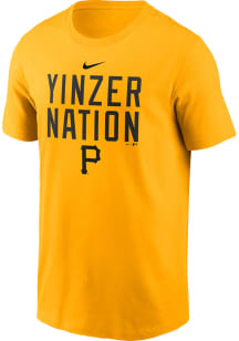 Nike Pittsburgh Pirates Gold Local Team Saying Short Sleeve T Shirt