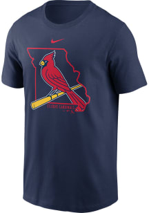 Nike St Louis Cardinals Navy Blue Local Outline Short Sleeve T Shirt