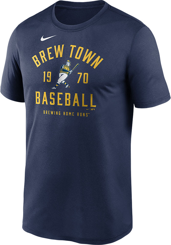 Men's Nike Christian Yelich Gold Milwaukee Brewers Name & Number Team  T-Shirt