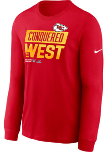 Nike Kansas City Chiefs Red 2022 Division Champion Long Sleeve T Shirt