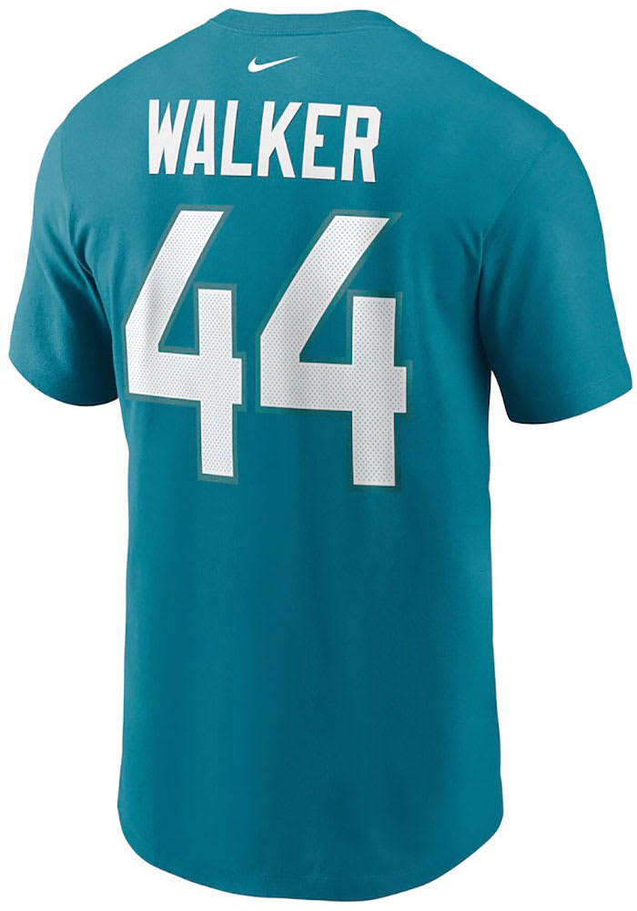 Travon Walker Jacksonville Jaguars Teal Name and Number Short Sleeve Player T Shirt