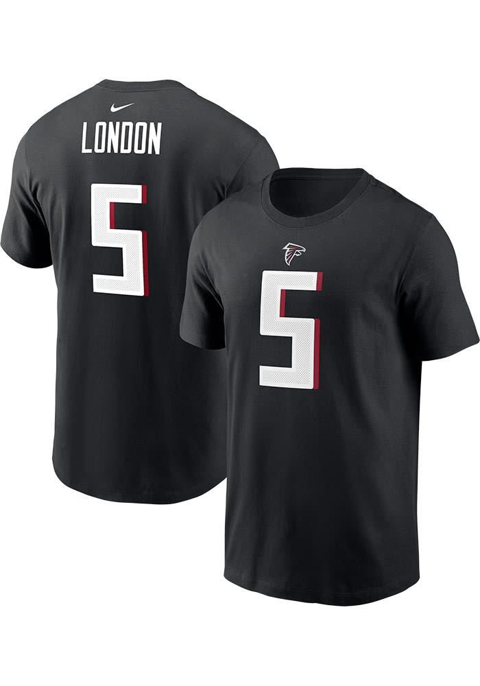 Drake London Atlanta Falcons Black Name and Number Short Sleeve Player T Shirt