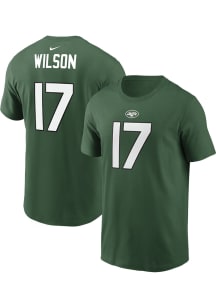 Garrett Wilson New York Jets Green Name and Number Short Sleeve Player T Shirt