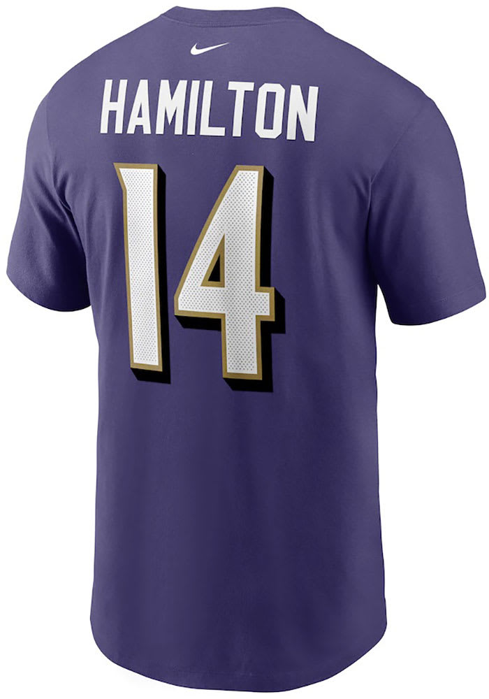 Kyle Hamilton Baltimore Ravens Youth Black Name & Number Logo T-Shirt 