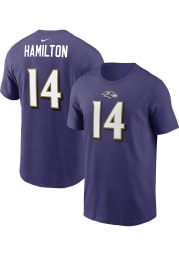 Kyle Hamilton Baltimore Ravens Purple Name and Number Short Sleeve Player T Shirt