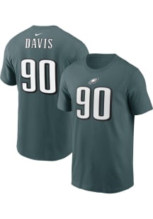 Jordan Davis Philadelphia Eagles Teal Name and Number Short Sleeve Player T Shirt