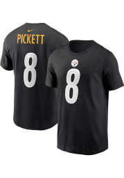 Kenny Pickett Pittsburgh Steelers Black Name and Number Short Sleeve Player T Shirt