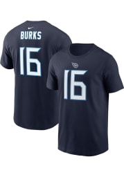 Treylon Burks Tennessee Titans Navy Blue Name and Number Short Sleeve Player T Shirt