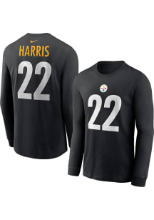 Najee Harris Pittsburgh Steelers Black PLAYER Long Sleeve Player T Shirt