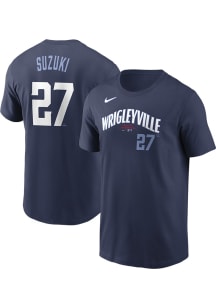 Seiya Suzuki Chicago Cubs Navy Blue City Connect Short Sleeve Player T Shirt