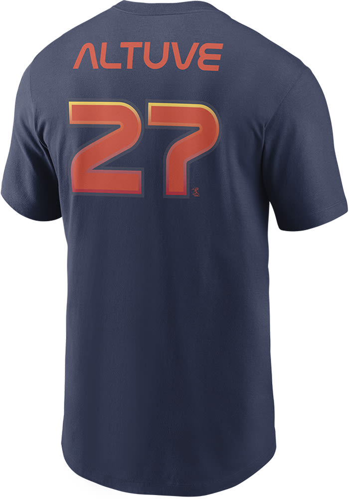 Nike Men's Jose Altuve Navy Houston Astros 2023 Gold Collection Name and  Number T-shirt