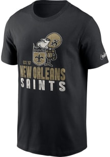 Nike New Orleans Saints Black HELMET ESSENTIAL Short Sleeve T Shirt