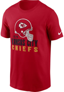 Nike Kansas City Chiefs Red HELMET ESSENTIAL Short Sleeve T Shirt