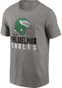 Nike Philadelphia Eagles Grey HELMET ESSENTIAL Short Sleeve T Shirt