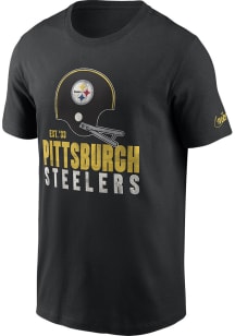 Nike Pittsburgh Steelers Black HELMET ESSENTIAL Short Sleeve T Shirt